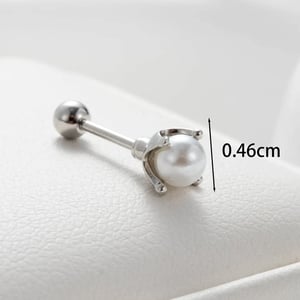 1 Piece Simple Series Titanium Steel Silver Color Women's Stud Earrings h5 